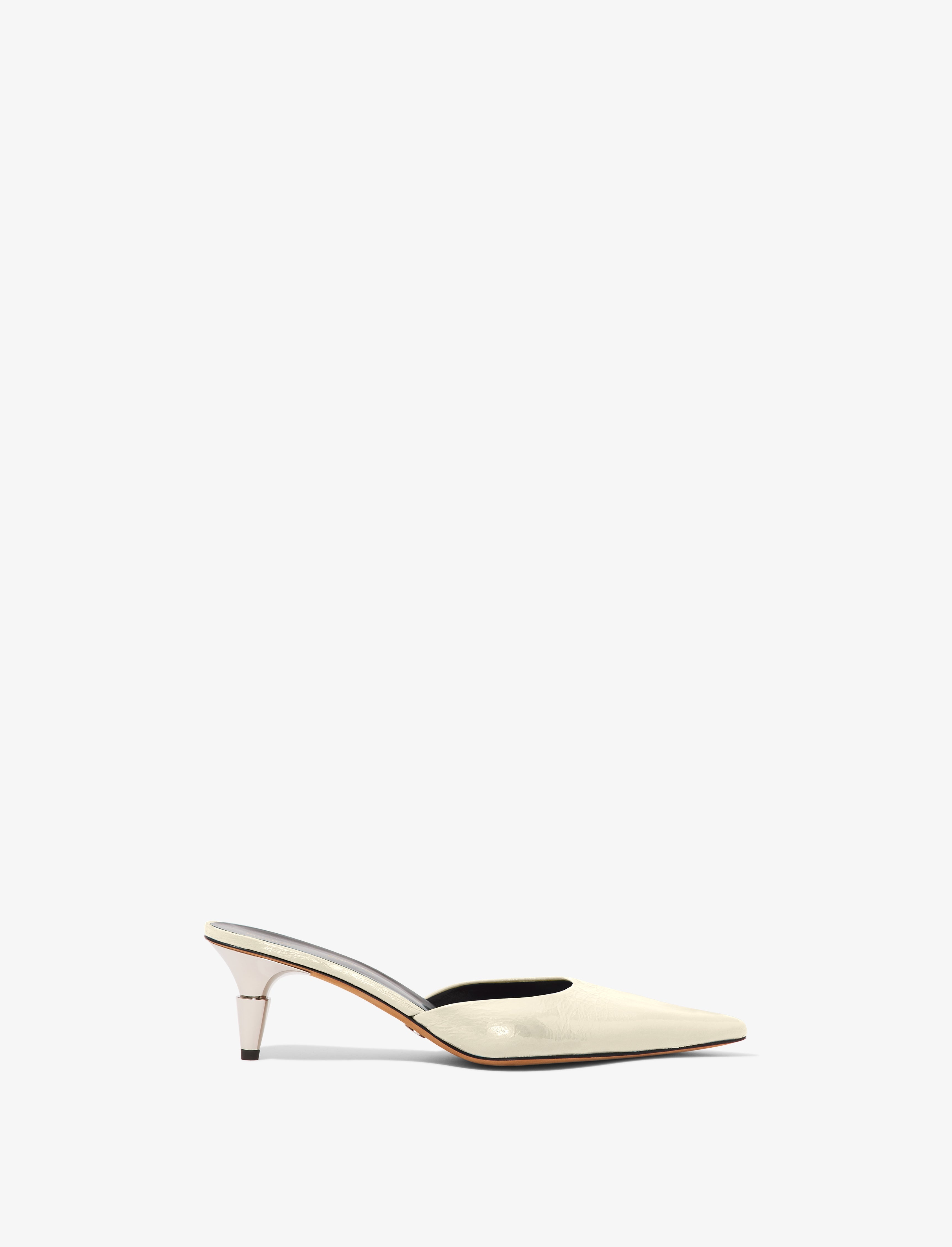 Spike Mules in Crinkled Patent Leather - 1