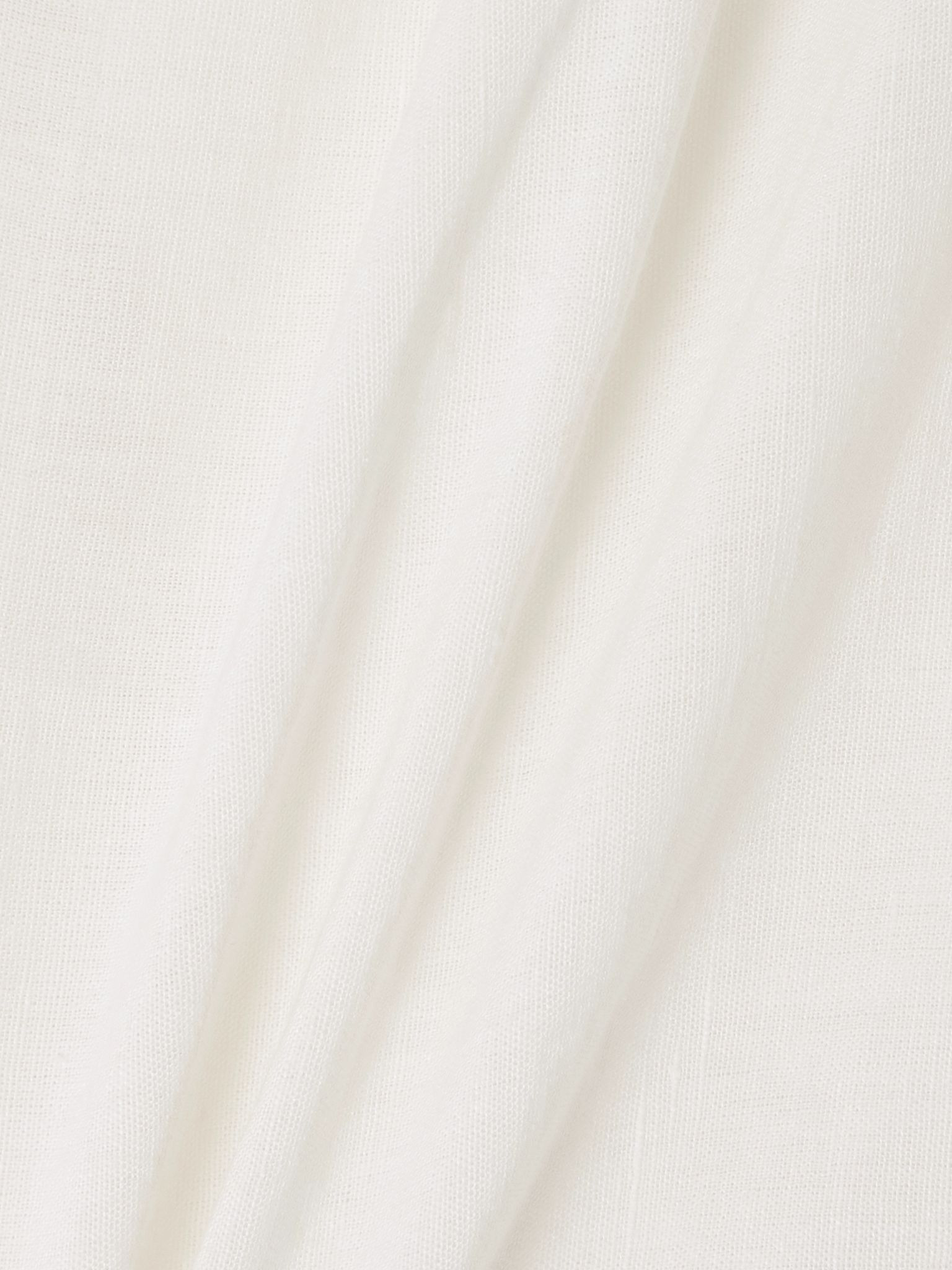 Gathered broderie anglaise linen and cotton-blend blouse Off-white - 5