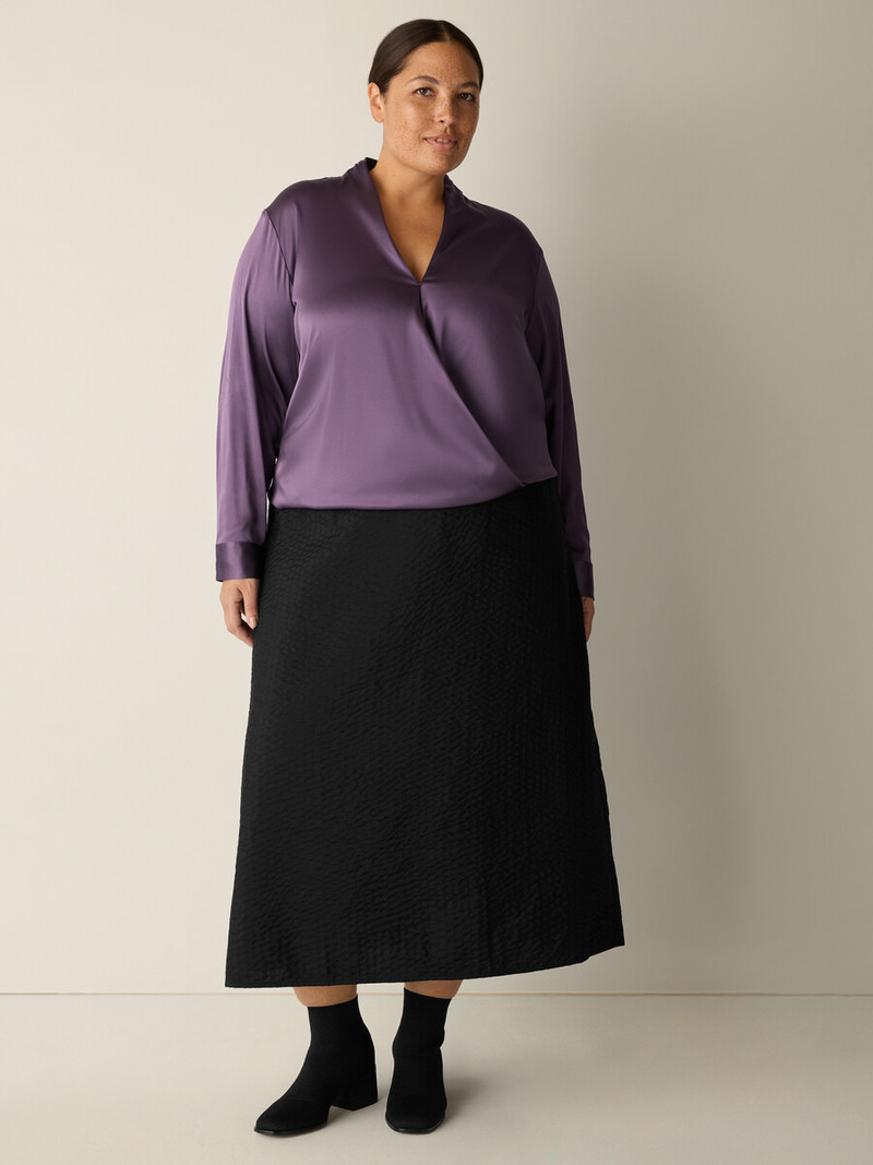 Stretch Silk Charmeuse Wrap Top 6