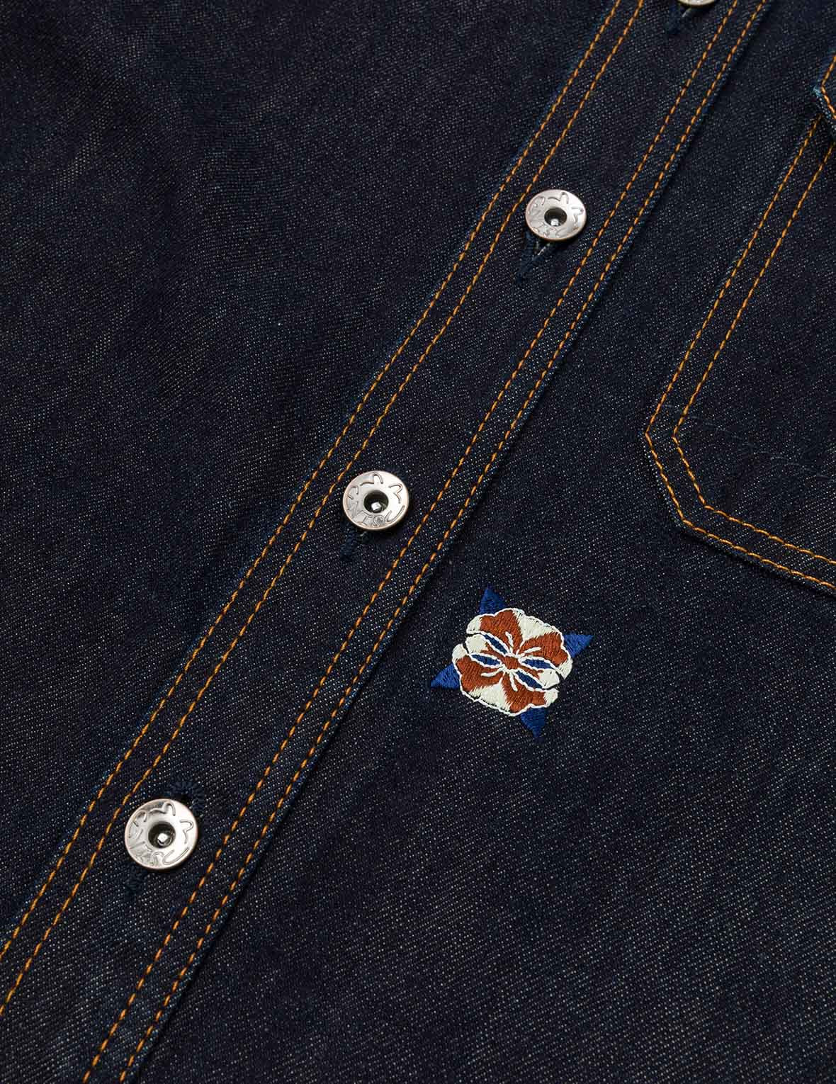 Allover Embroidery Regular Fit Denim Shirt Jacket - 10