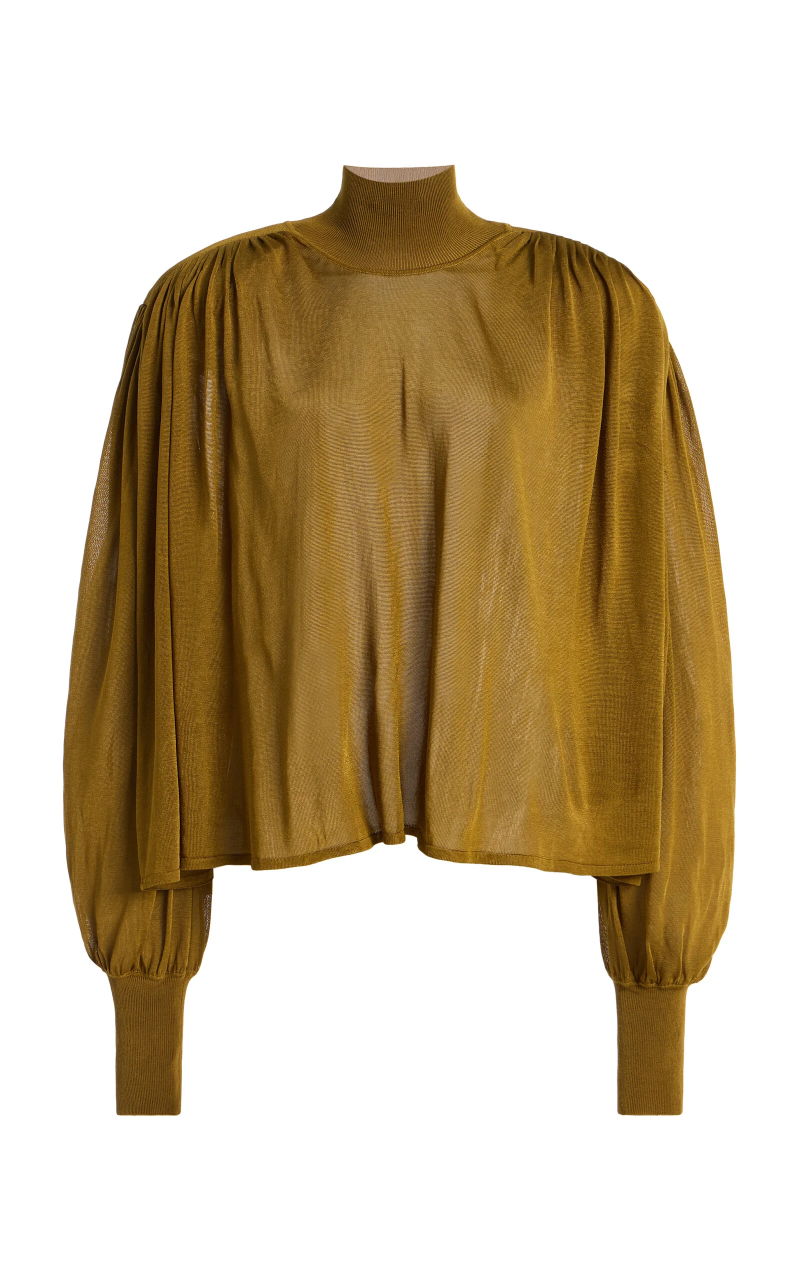 Ethel Ruffled Top olive - 1