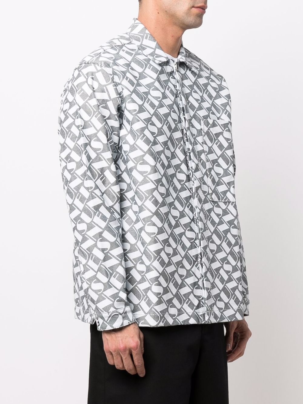 logo-print long-sleeve shirt - 3