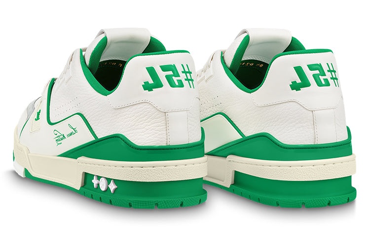 LOUIS VUITTON LV Trainer Sneakers 'White Green' 1ABFAU - 3