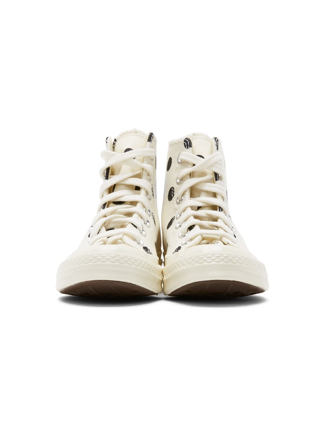 White Converse Edition Polka Dot Heart Chuck 70 High Sneakers - 2