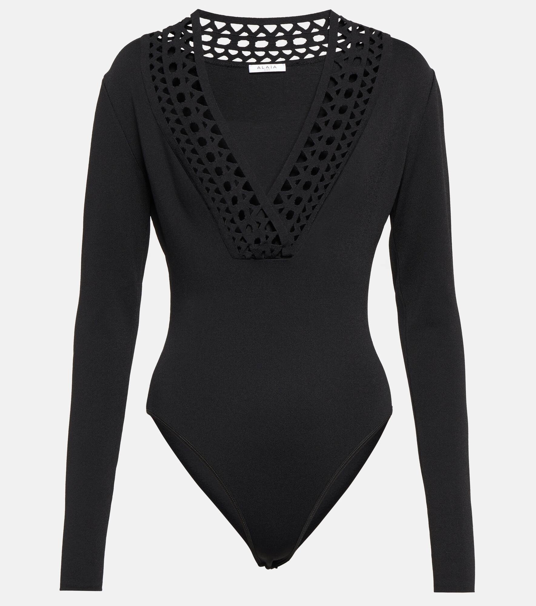 Cutout V-neck bodysuit - 1