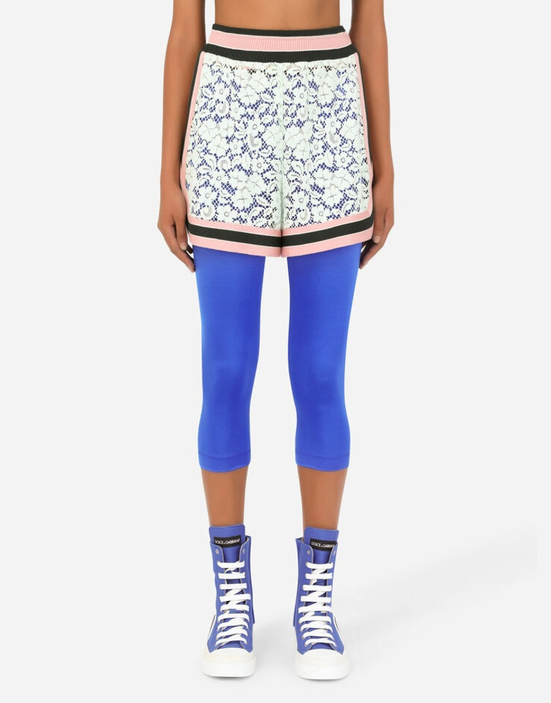 Lace shorts with contrasting trims - 1