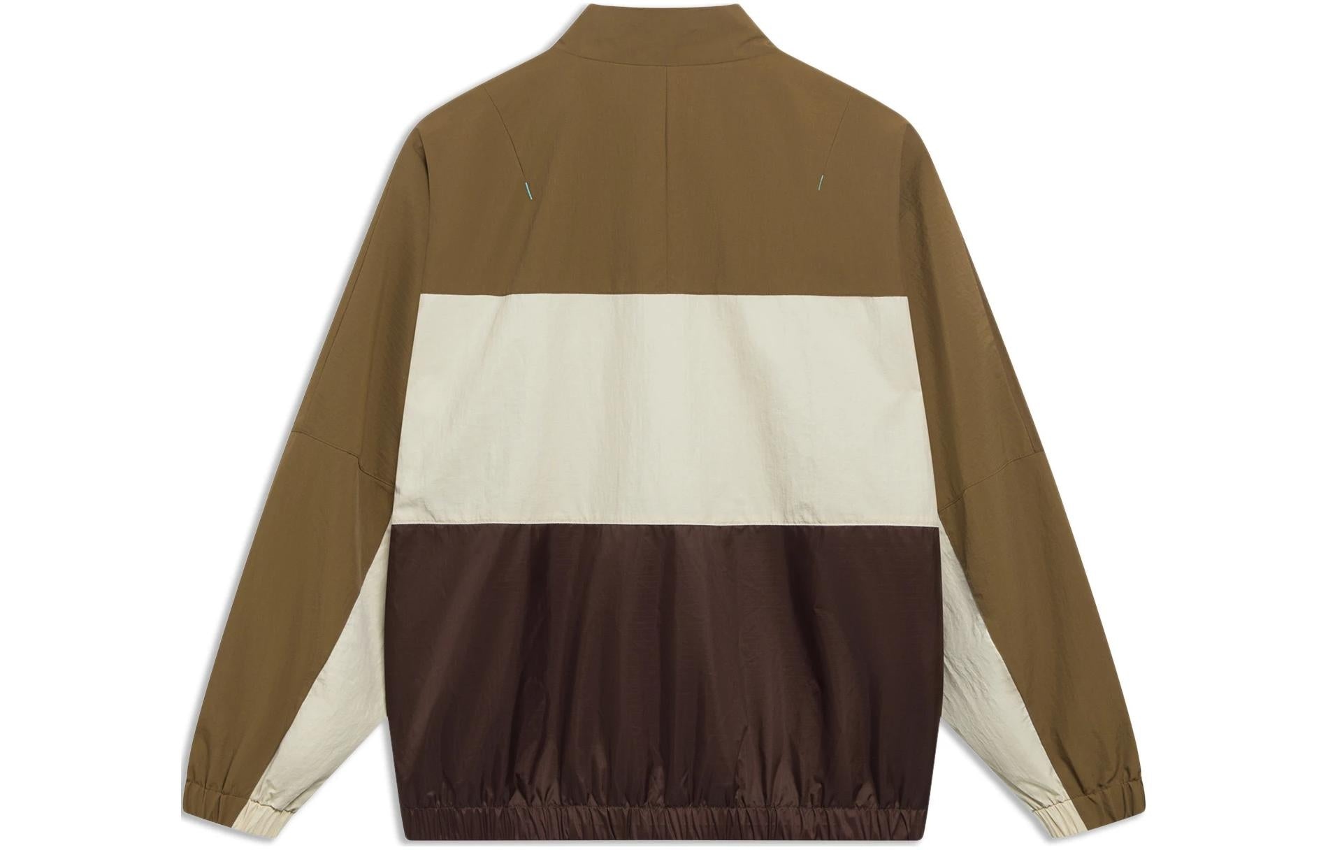 Li-Ning BadFive Logo Color Block Jacket 'Khaki Brown' AFDT061-4 - 2