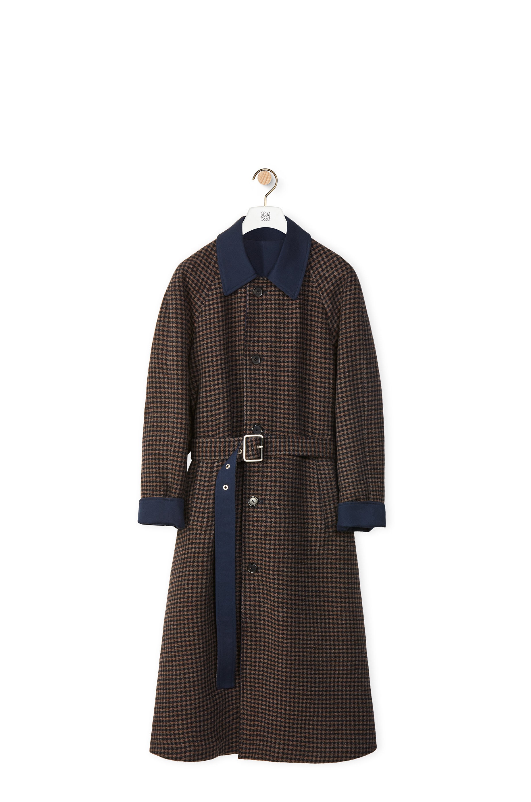 Reversible trench coat in wool and cotton - 1