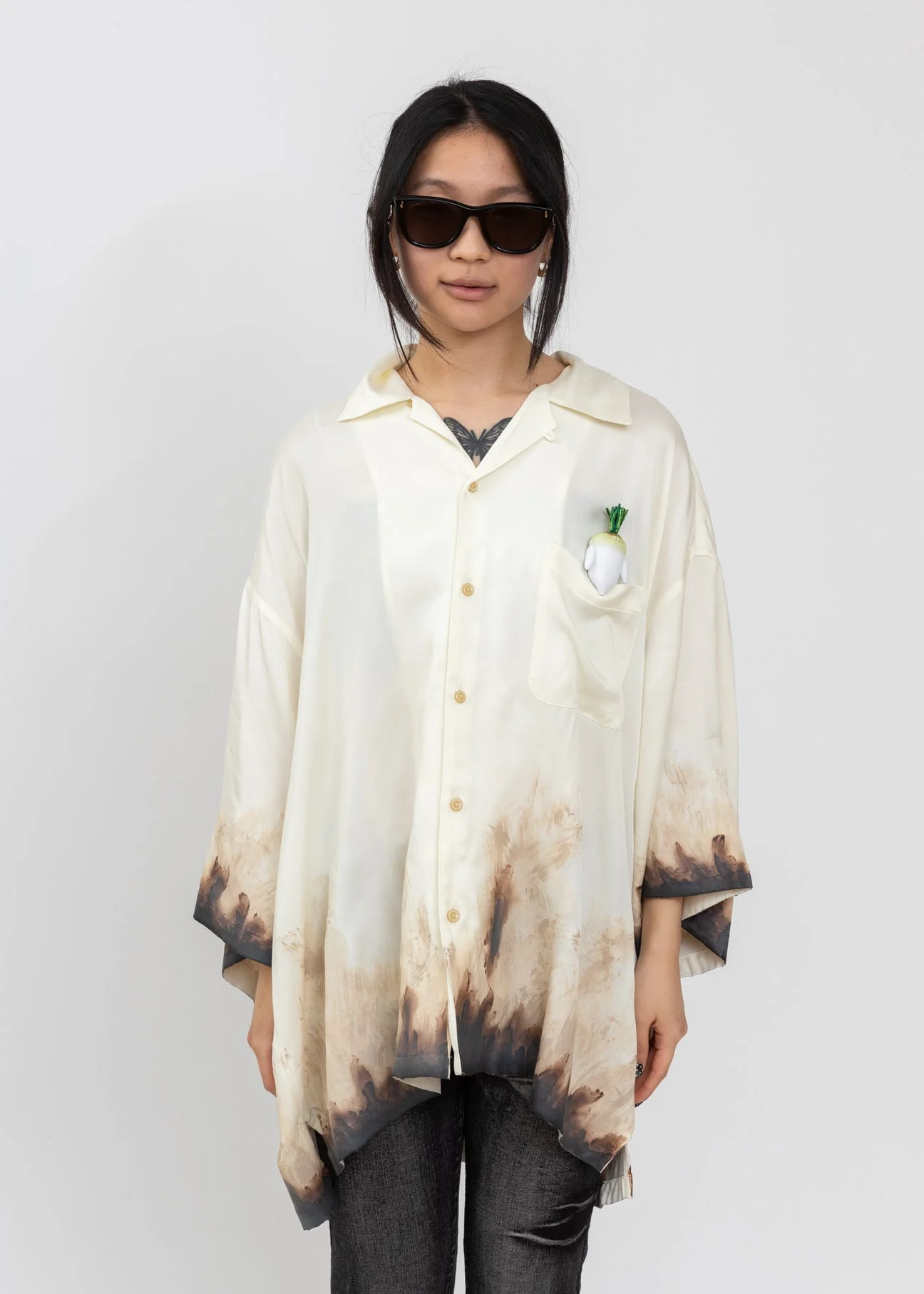 White Mud-Hand-Painted Shirt - 1