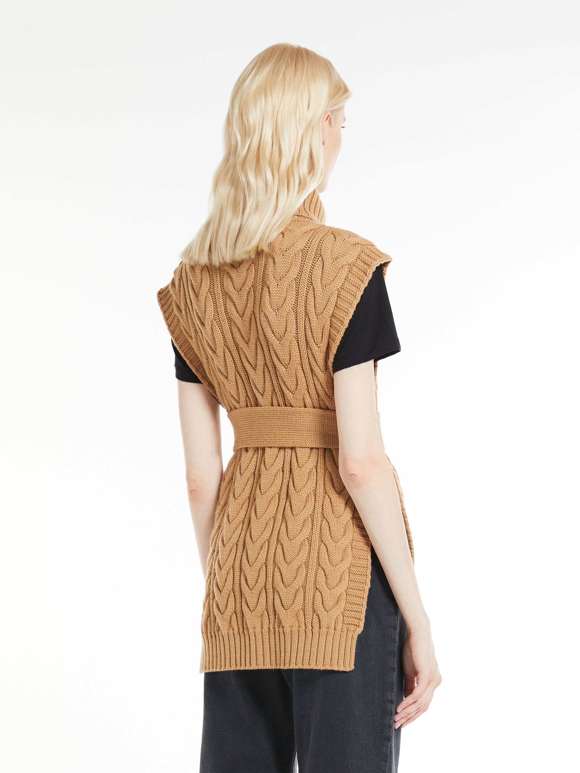 AFA Cable-knit mini poncho - 3