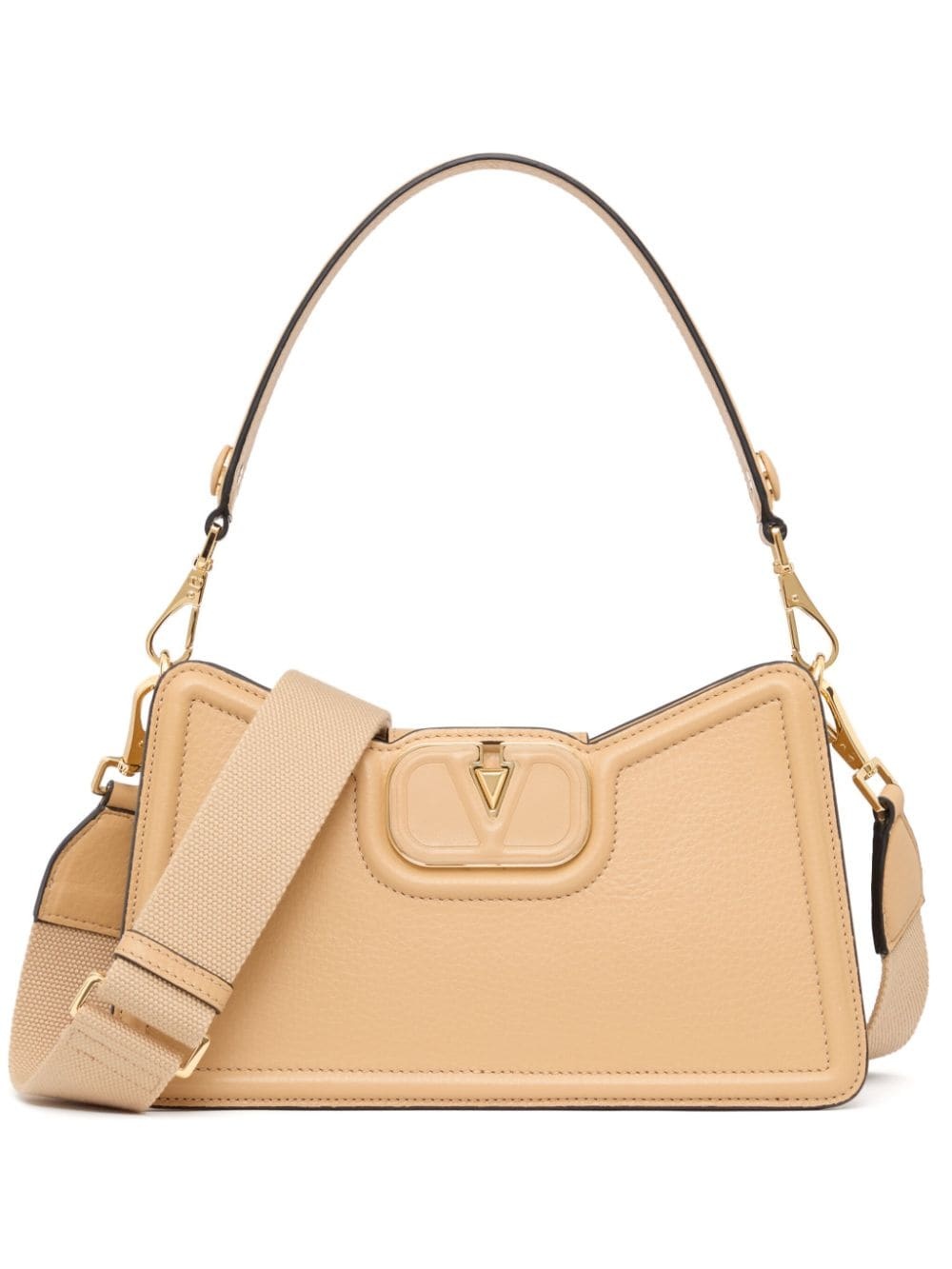 VLogo leather shoulder bag - 1