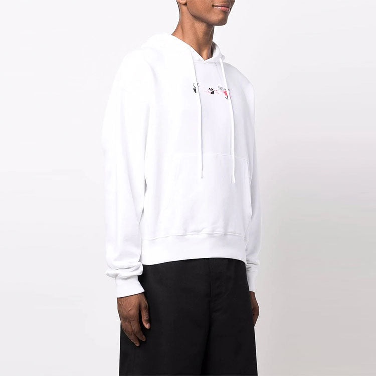 Men's Off-White FW21 Arrow Pattern Alphabet Printing Solid Color Loose Fit White OMBB037F21FLE015013 - 4