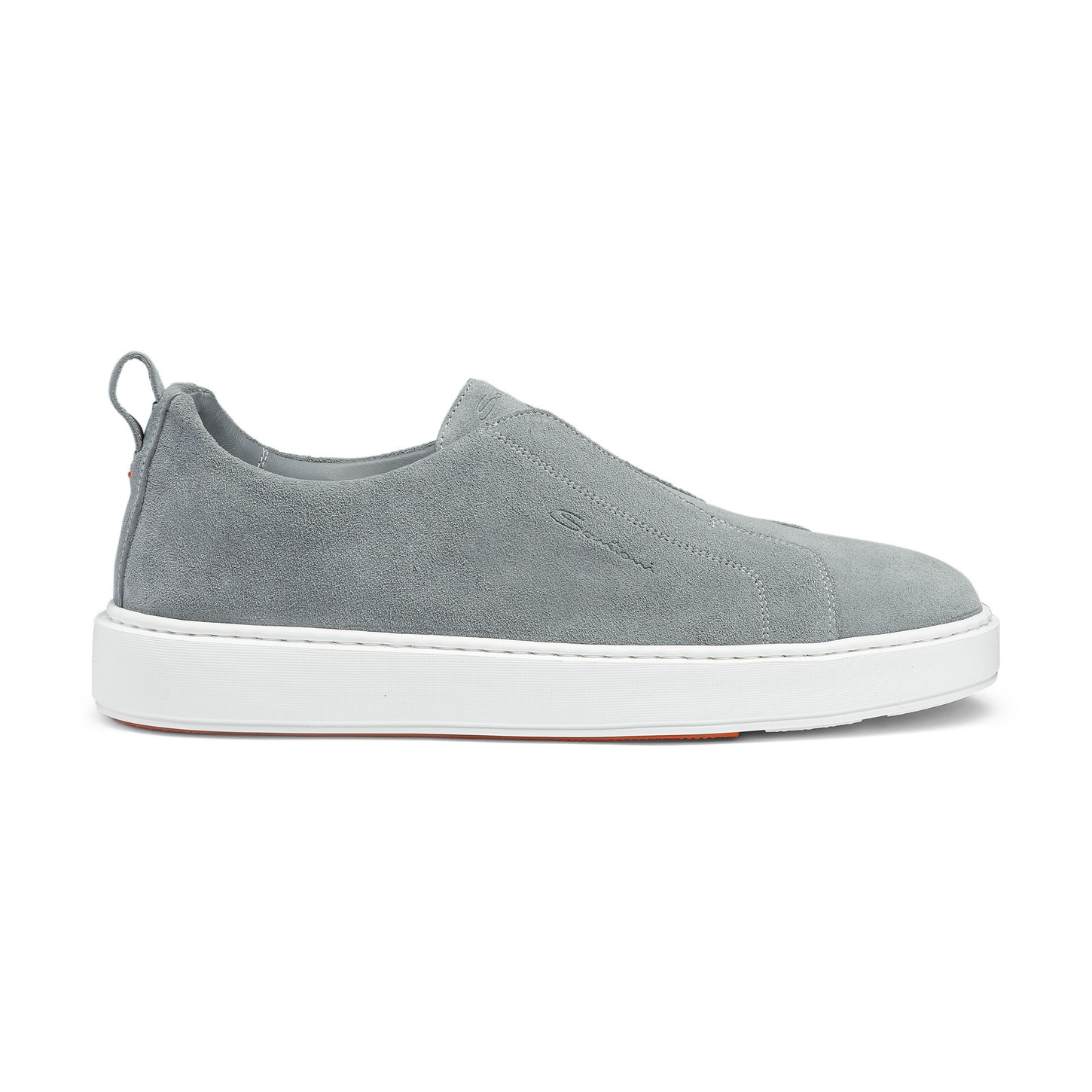 Men's light blue suede slip-on sneaker - 1