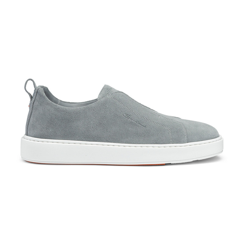 Men's light blue suede slip-on sneaker 1