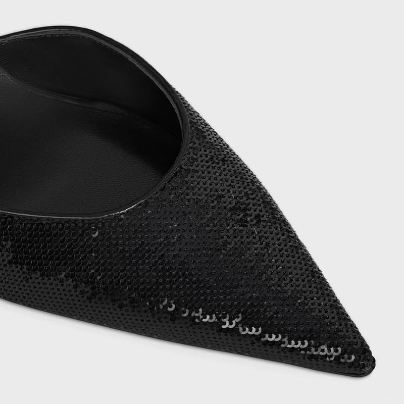 CELINE KITTEN TRIOMPHE STRAP PUMP in SEQUINS & CALFSKIN 4