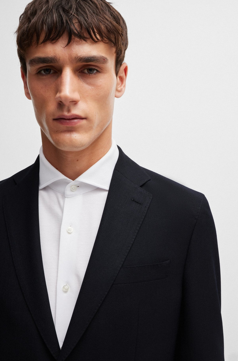 SLIM-FIT SUIT IN MICRO-PATTERNED PERFORMANCE FABRIC 5