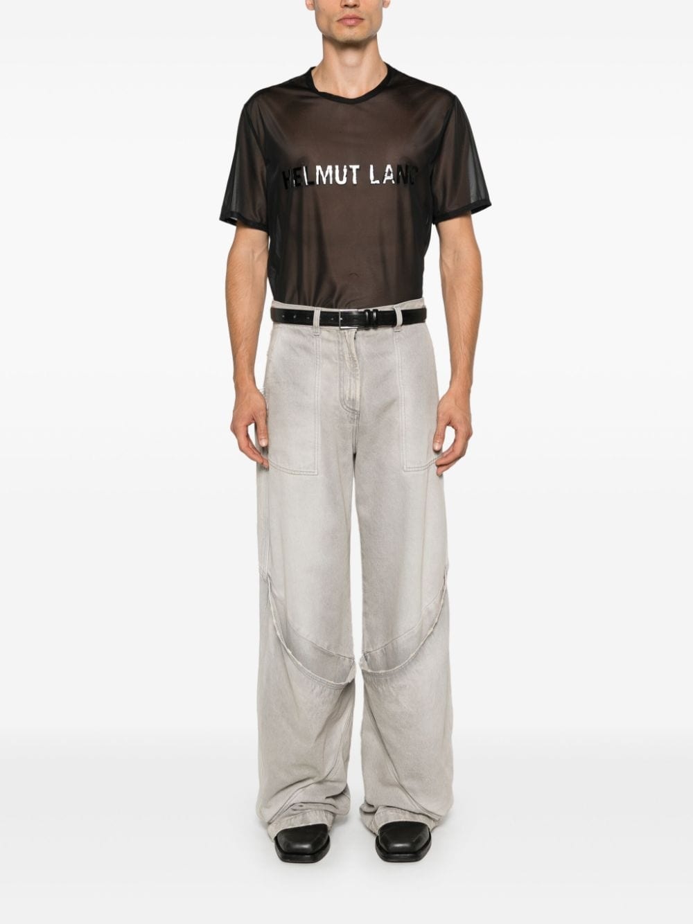 logo-appliquÃ© sheer T-shirt - 2