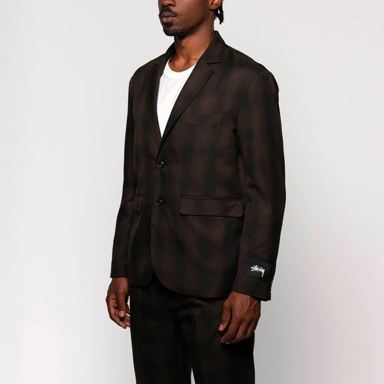 Stussy Shadow Plaid Sport Coat 'Black' 115522 - 3