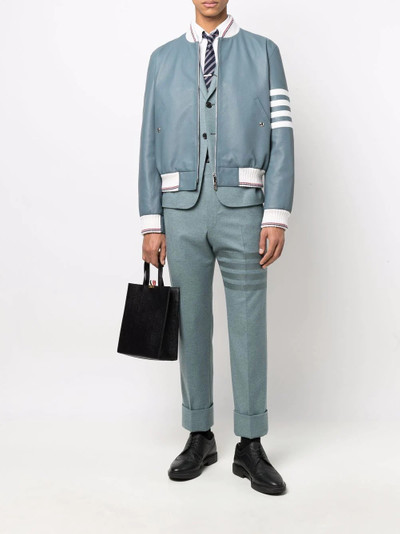 Thom Browne 4-Bar stripe cropped trousers outlook