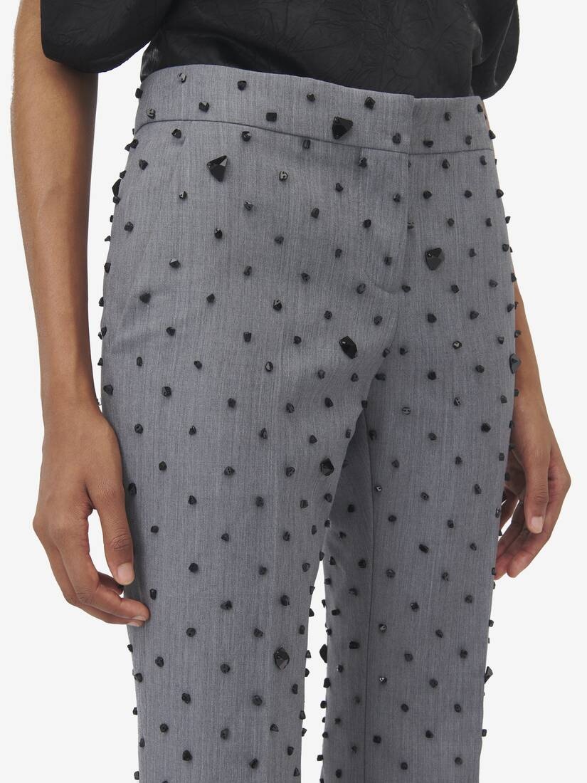 Cosmic Stone Embroidery Cropped Trousers - 6