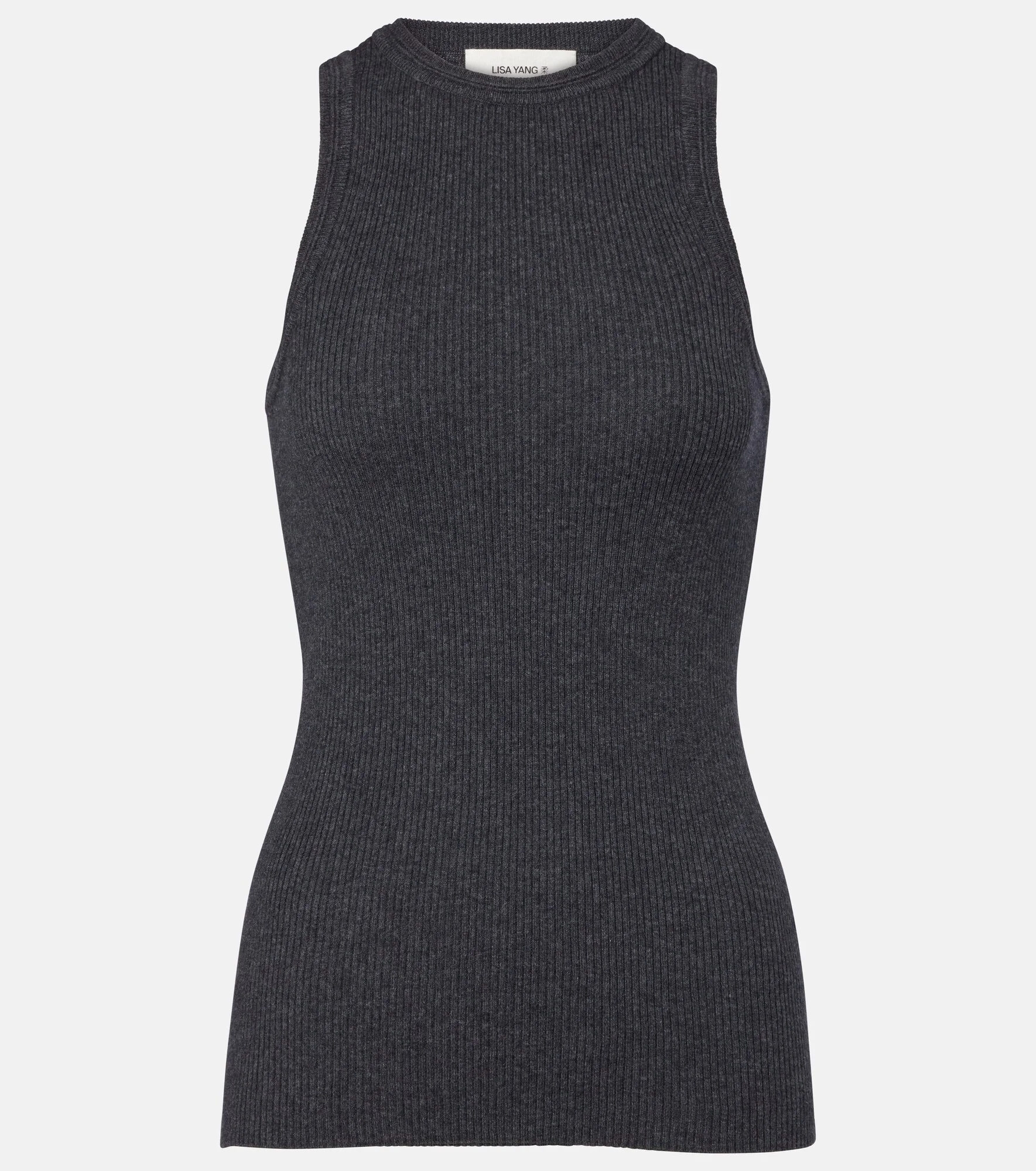 Amya ribbed-knit cotton and cashmere tank top - 1