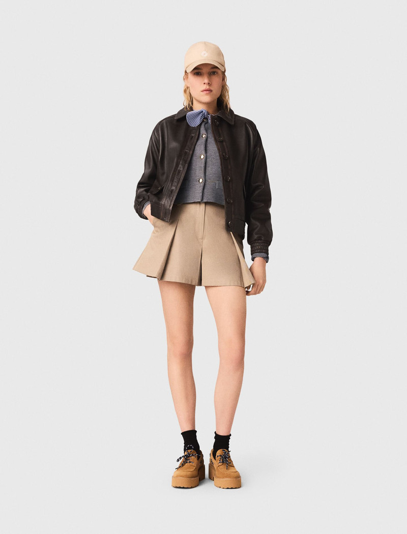 maje Cropped leather jacket outlook