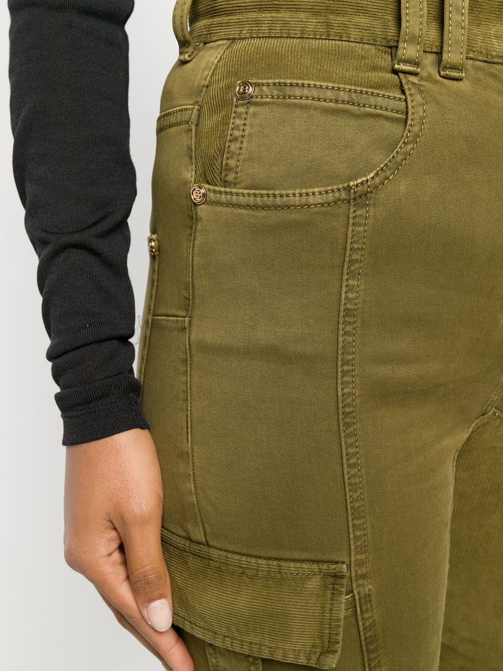 panelled skinny cargo trousers - 5