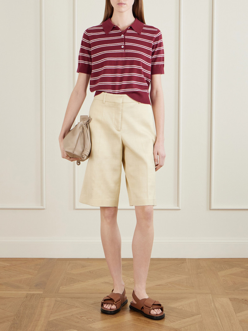 arch4 Octavia Cropped Striped Cashmere Polo Shirt outlook