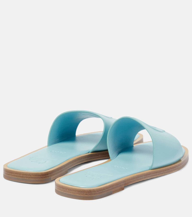 Christian Louboutin CL embossed leather mules outlook