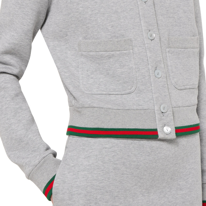 Cotton jersey cardigan with Web 3