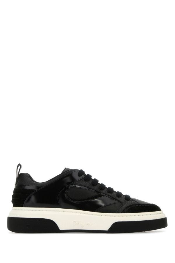 Black leather Cassina Mix sneakers - 1