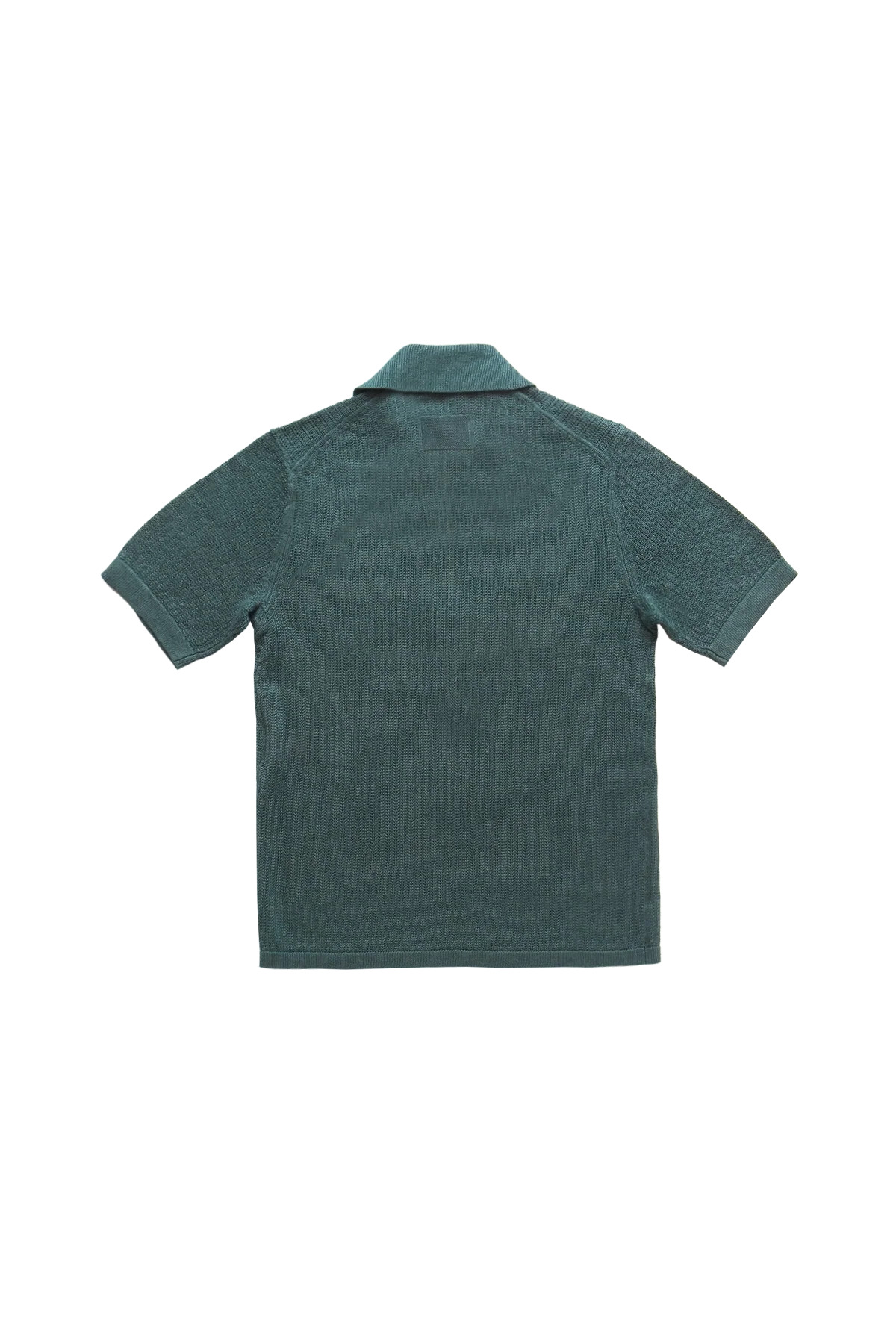 Helmut Lang Short Sleeve Zip Polo Blue Green - 2
