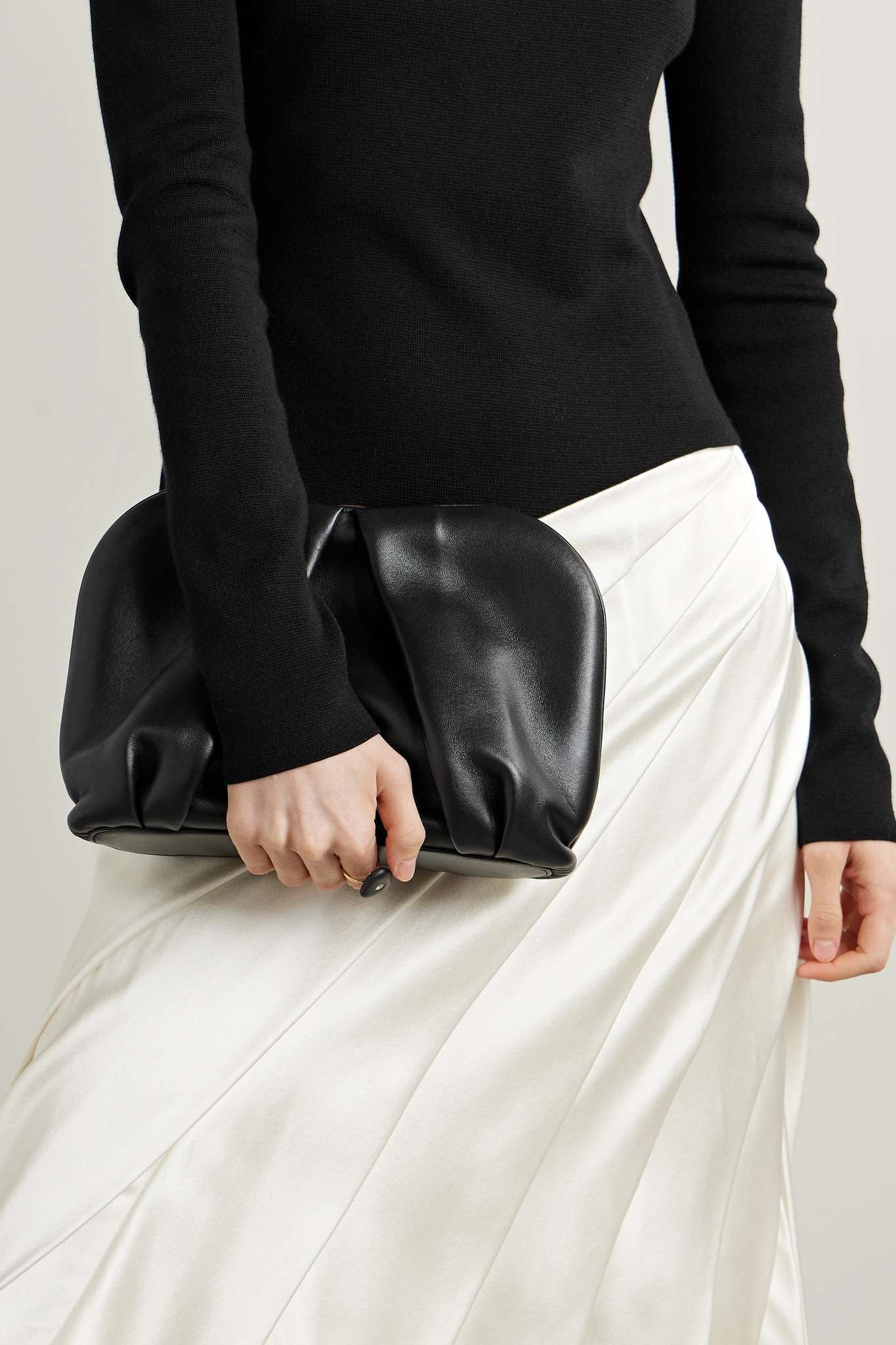 Taylor pleated leather clutch - 6