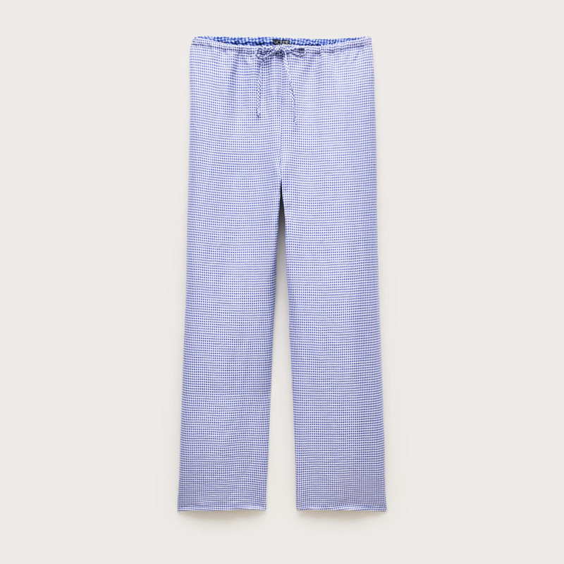 Petite Luna pant in gingham linen blend 1