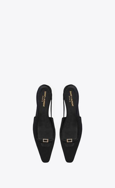 SAINT LAURENT blade slingback flats in ottoman fabric and patent leather outlook