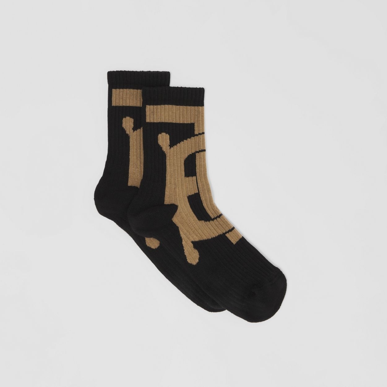 Monogram Intarsia Technical Stretch Cotton Socks - 5
