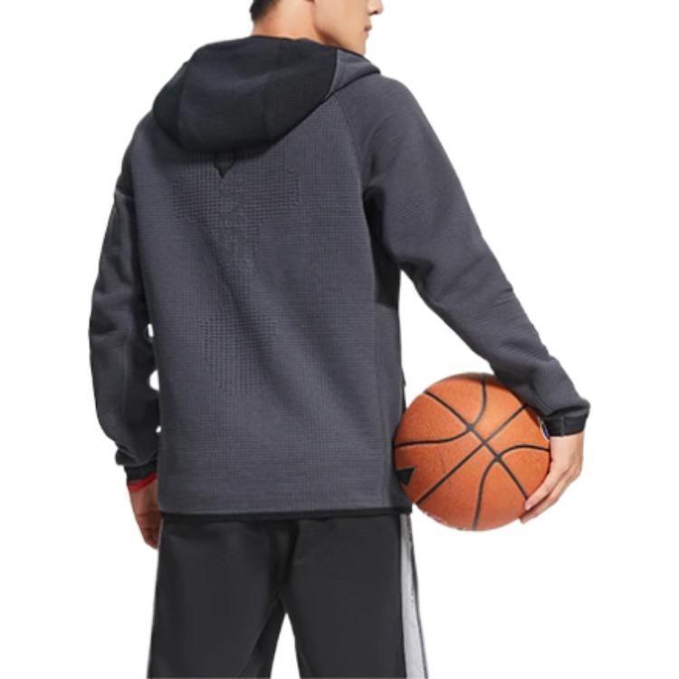 Li-Ning CBA Basketball Hooded Jacket 'Dark Grey' AWDSC13-1 - 4