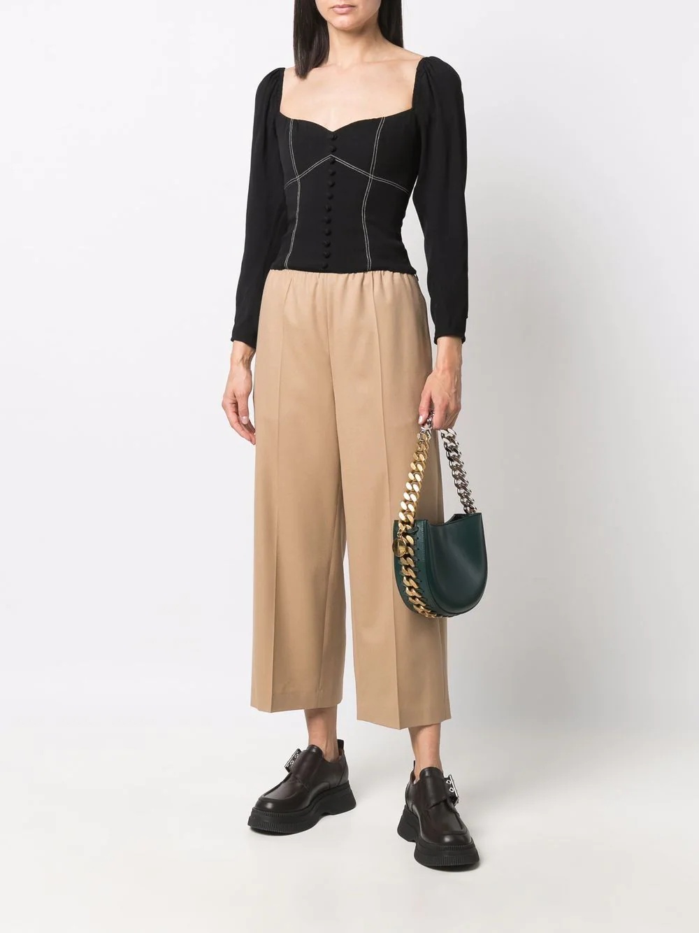 wide-legged cropped trousers - 2