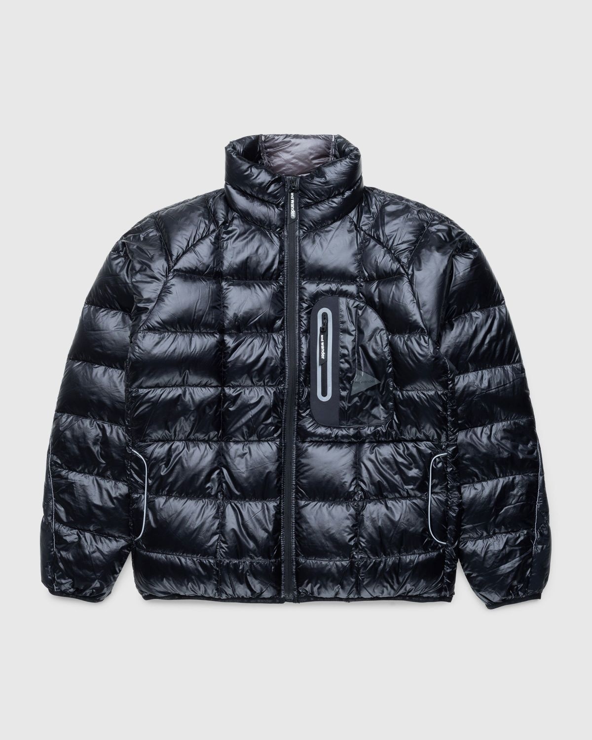 And Wander – Diamond Stitch Down Jacket Black - 1