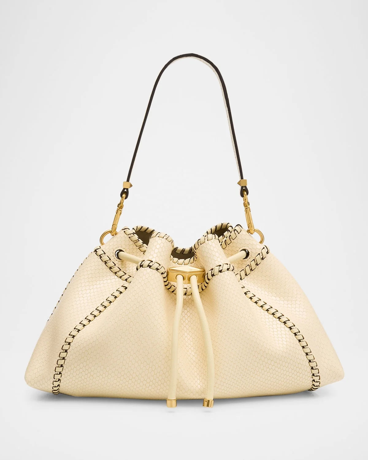 Bon Bon Drawstring Printed Leather Bucket Bag - 1