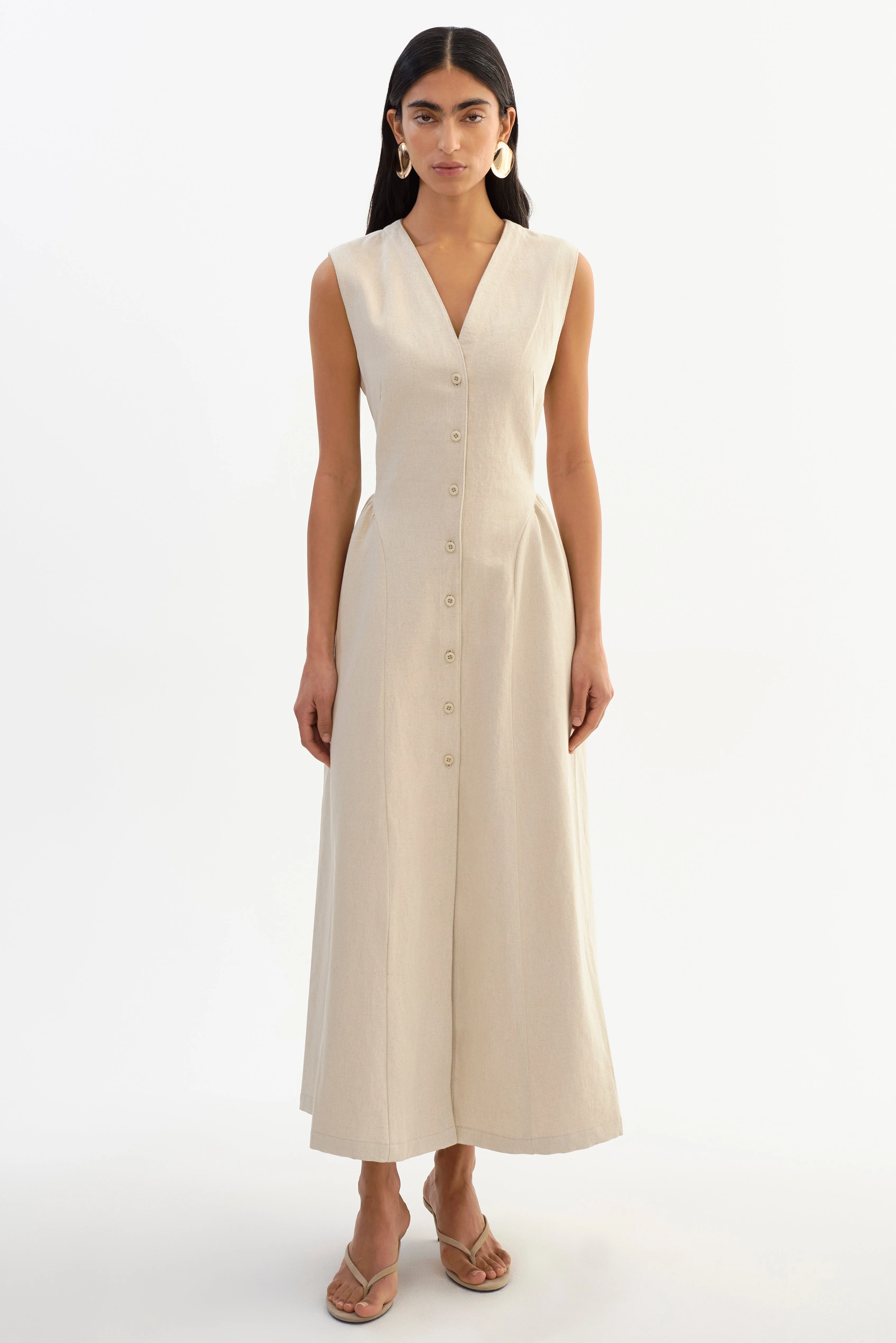 TAMIKA | Linen Blend Twill Dress - 1