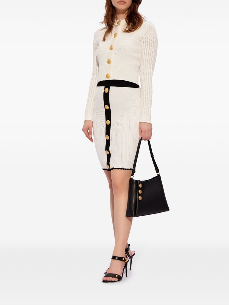 Balmain cropped ribbed-knit cardigan outlook