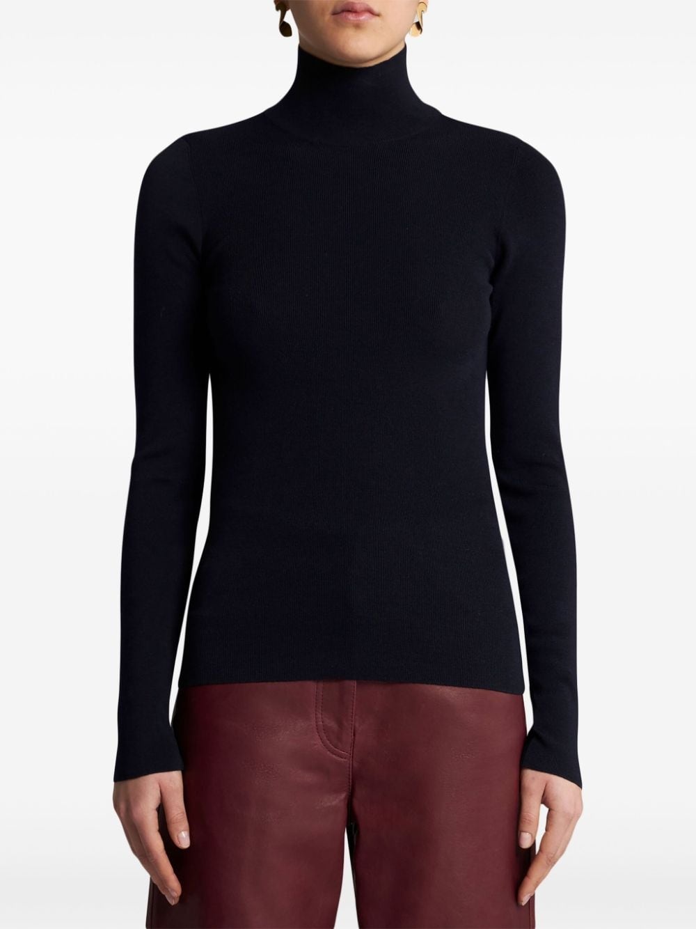 high-neck wool jumper - 3