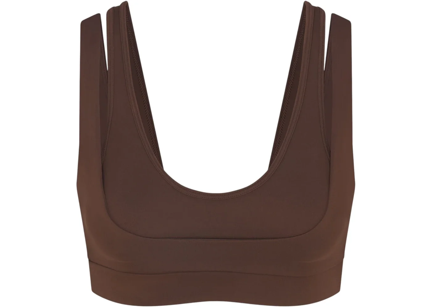 Nike x SKIMS Women's Matte Double Strap Scoop Bra Dark Sepia - 1