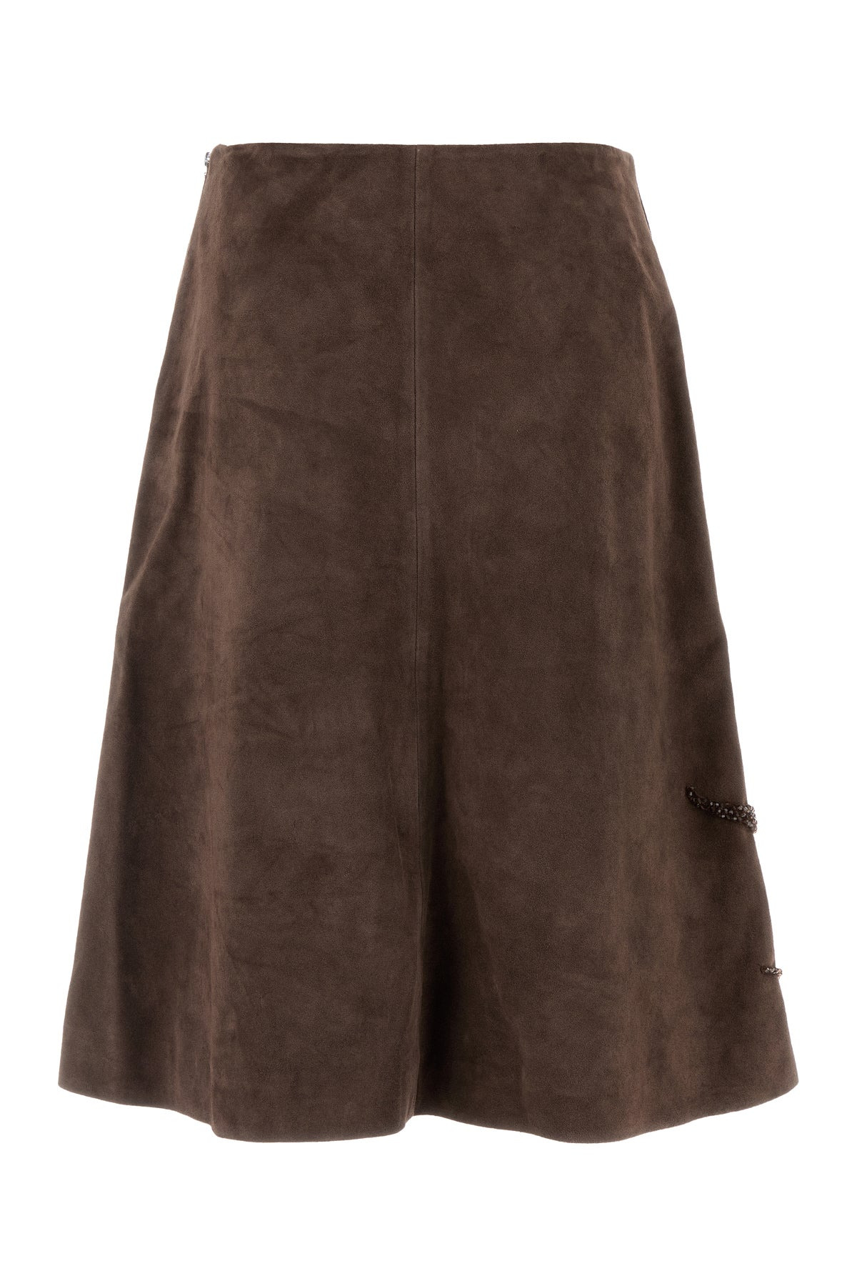 Brown suede skirt - 2