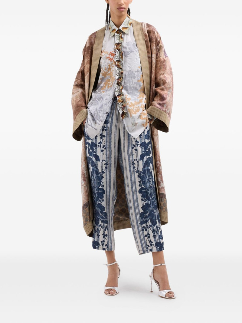 Pierre-Louis Mascia Diomede ruffled floral-print shirt outlook