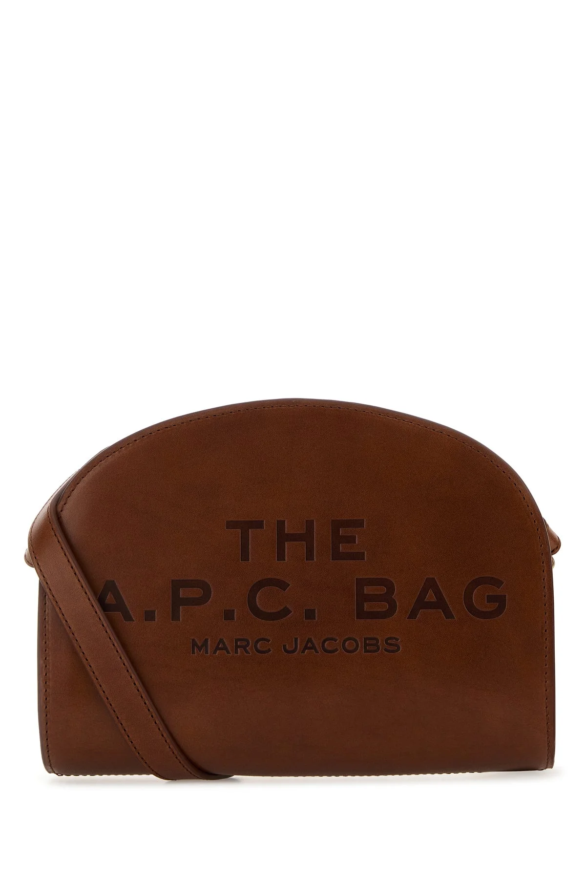 Brown leather A.P.C. x Marc Jacobs Demi Lune crossbody bag - 1