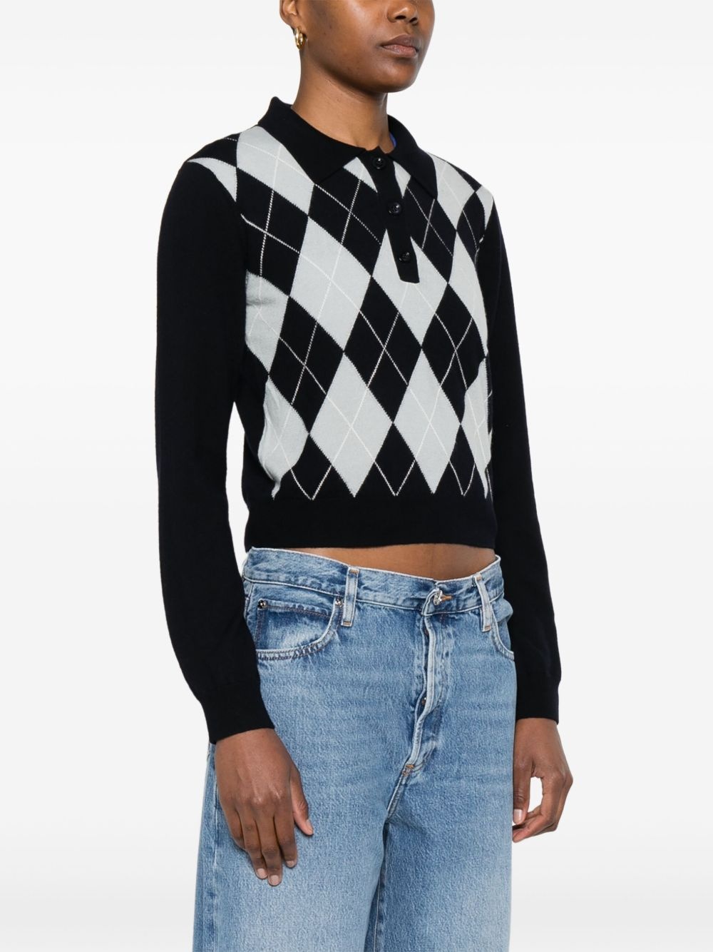 checked polo top - 3