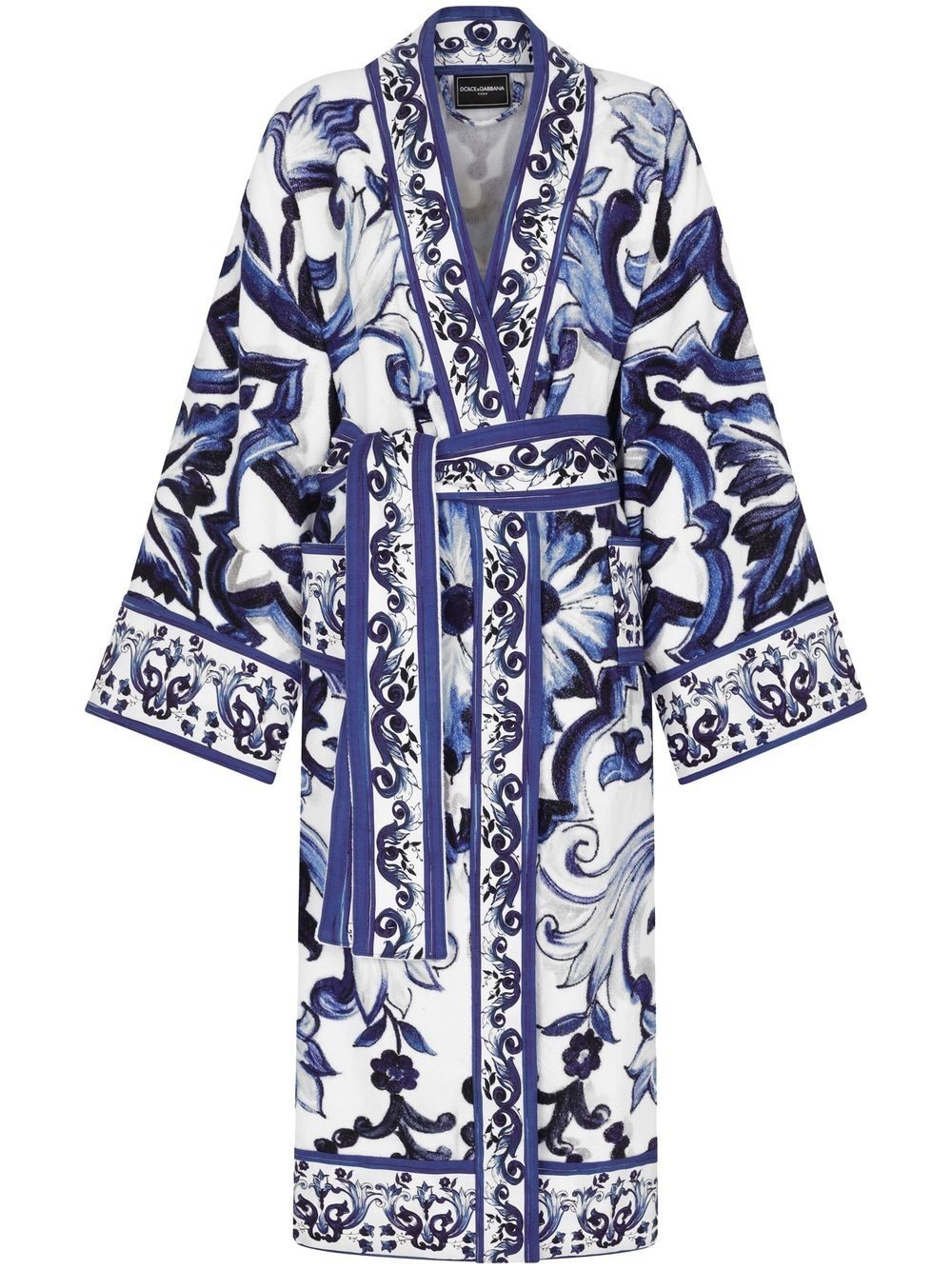 graphic-print long sleeve bathrobe - 1