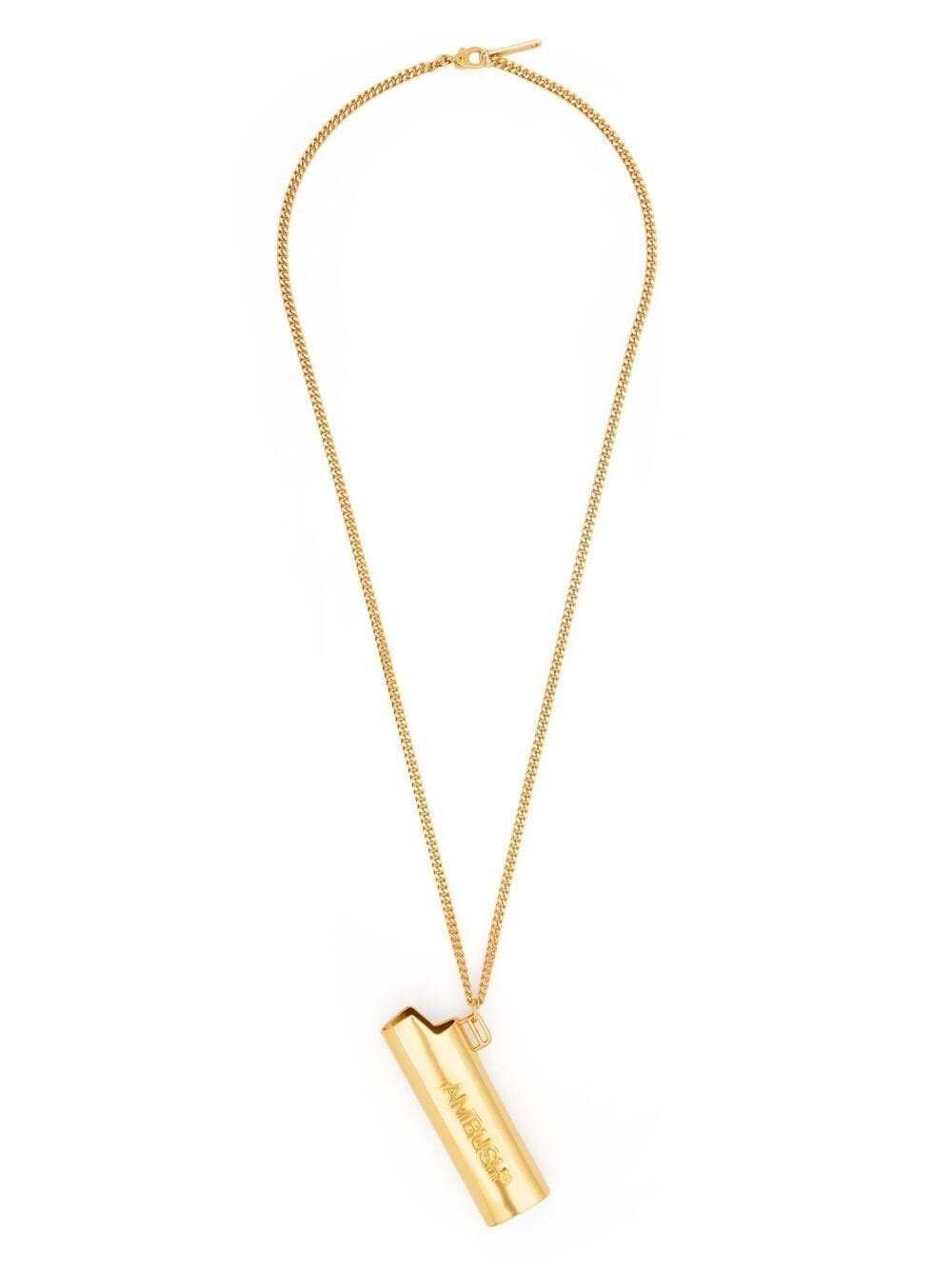 logo-embossed lighter necklace - 3